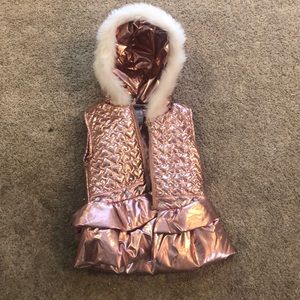 Girls Rose gold puffer vest